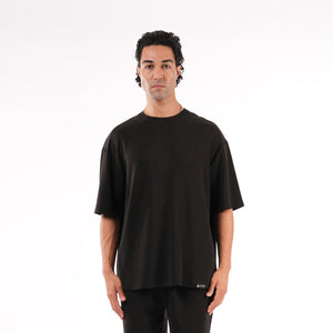 TYNT men's premium true black oversized t-shirt front view